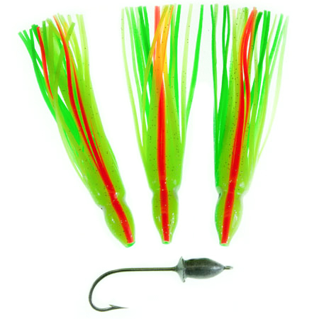 Flare Tout - Chartreuse / Orange / Green Stripe - 3/8 Oz Flare Tout - Chartreuse / Orange / Green Stripe - 3/8 Oz